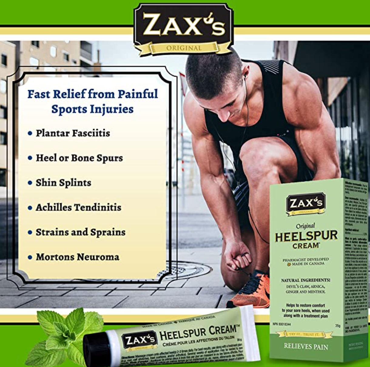 Zax's Original Heelspur Cream - Top Selling Foot Pain Cream: Fast Pain &  Inflammation Relief Cream for Plantar Fasciitis, Heel Spurs, Shin Splints,  Achille's Injuries and Morton's Neuroma - Pharmacist Developed, Natrual